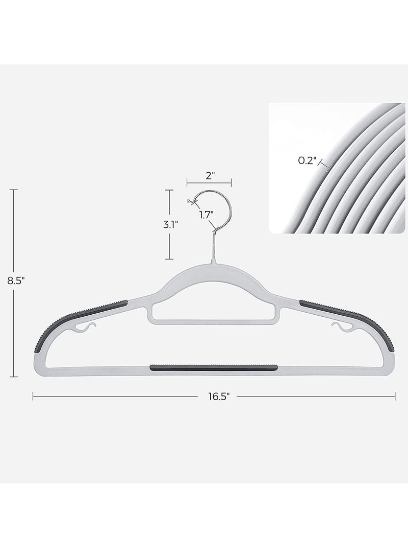 TYCOM Clothes Hangers Heavy Duty Durable Standard Clothes Hanger Plastic Suit Coat Shirt Hangers 50 PACK Space Saving Clothes Hanger with Rubber Coating 16.5Inches - 50pcs  - Image 2