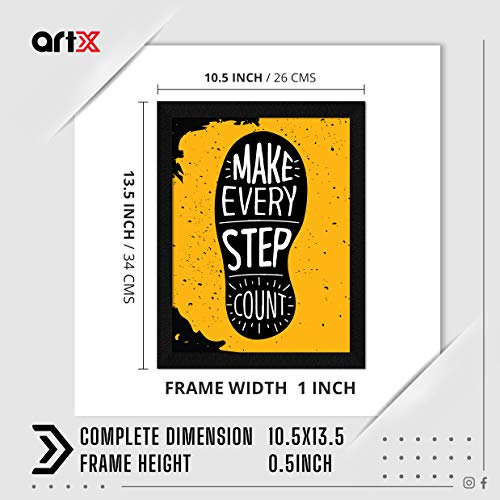 ArtX Paper Motivational Quote Make Every Step Count Wall Frame Art Painting, Multicolor, Motivational, 10.5X13.5 in, Set of 1 - Image 2