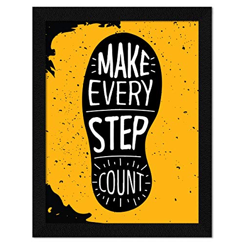 ArtX Paper Motivational Quote Make Every Step Count Wall Frame Art Painting, Multicolor, Motivational, 10.5X13.5 in, Set of 1 - Image 1