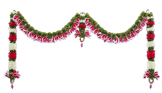 Generic SHRI MATAJI Store Champa Door Set Artificial Doorway toran/HangingToran, Doorway for Diwali, All Festivals Special Events, Home, Office, Wedding Haldi Mehndi Party Decorations and All Occasions.  - Image 1
