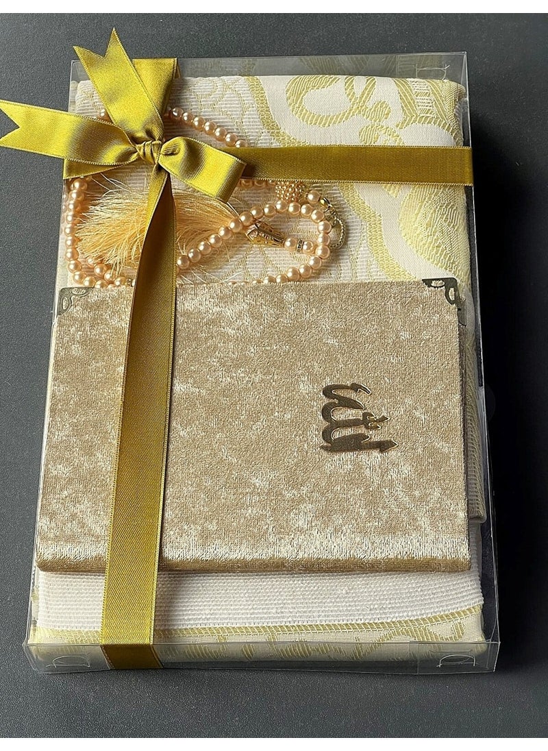 Dilex Gift Dowry Bundle Taffeta Fringed Prayer Rug Set  - Image 3