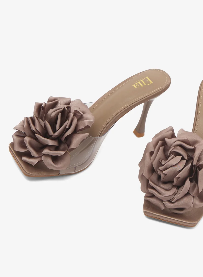 ELLA TAUPE Heeled Sandals for Women | Best Price UAE