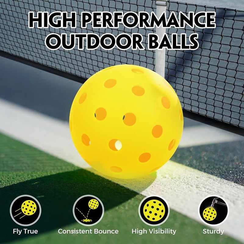 ianoni Pickleball Balls, 40 Holes Pickle Balls for Outdoor Indoor Sports Play, High Bounce Durable Pickleballs for All Types Paddles, Gifts for Pickleball Lovers (Yellow 1Pc) - Image 5