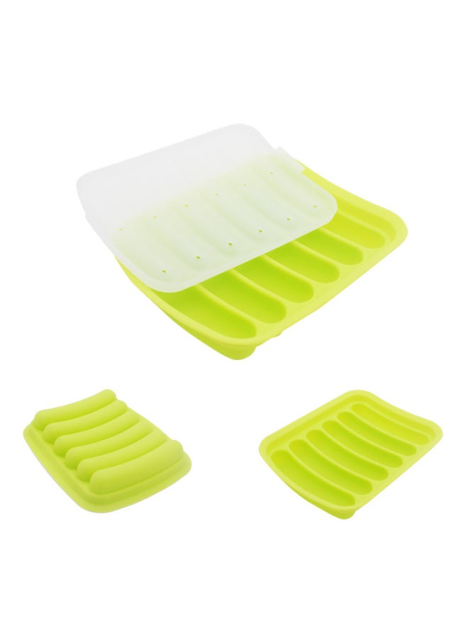 Spot Silicone Sausage Mold With Lid Homemade Baby Food Egg Sausage Box High Temperature Resistant Baking Mold-Specifications:Six Sausage Mould With Lid-Color:Yellow - Image 4