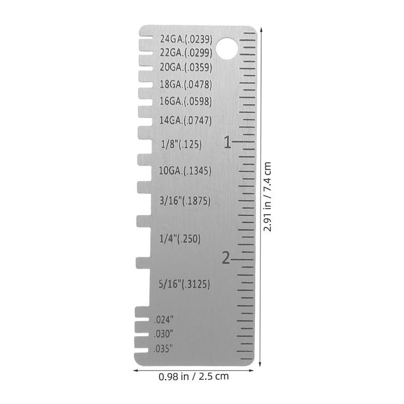 أداة قياس سلك الفولاذ المقاوم للصدأ 2 قطعة مزدوجة الجوانب لقياس سمك الكابلات في مشاريع اللحام الكهربائية - Image 3