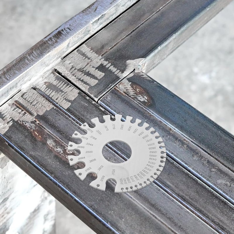 أداة قياس سلك الفولاذ المقاوم للصدأ 2 قطعة مزدوجة الجوانب لقياس سمك الكابلات في مشاريع اللحام الكهربائية - Image 5