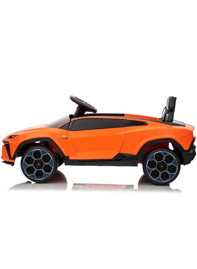 لامبورغيني Licensed Lamborghini Lanzador 12V Kids Electric Ride-On Car with Remote Control, Leather Seat, EVA Wheels & Bluetooth (Ages 1-4) - ORANGE - Image 3
