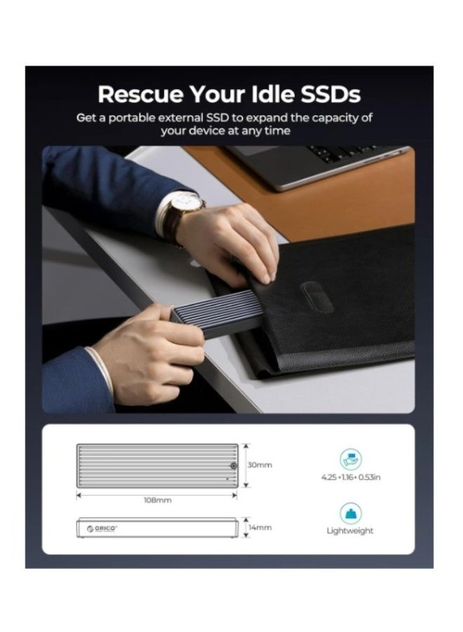 Haing M2 NVME 2 IN 1 SSD CASE Aluminum alloy shell - Image 2