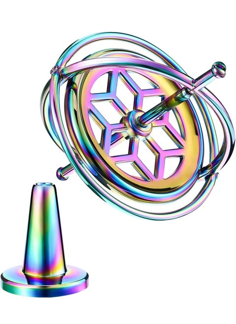 Gyroscope Metal Anti-Gravity Gyroscope Toy Colorful Spinning Top Desktop Ornament for Children Adult