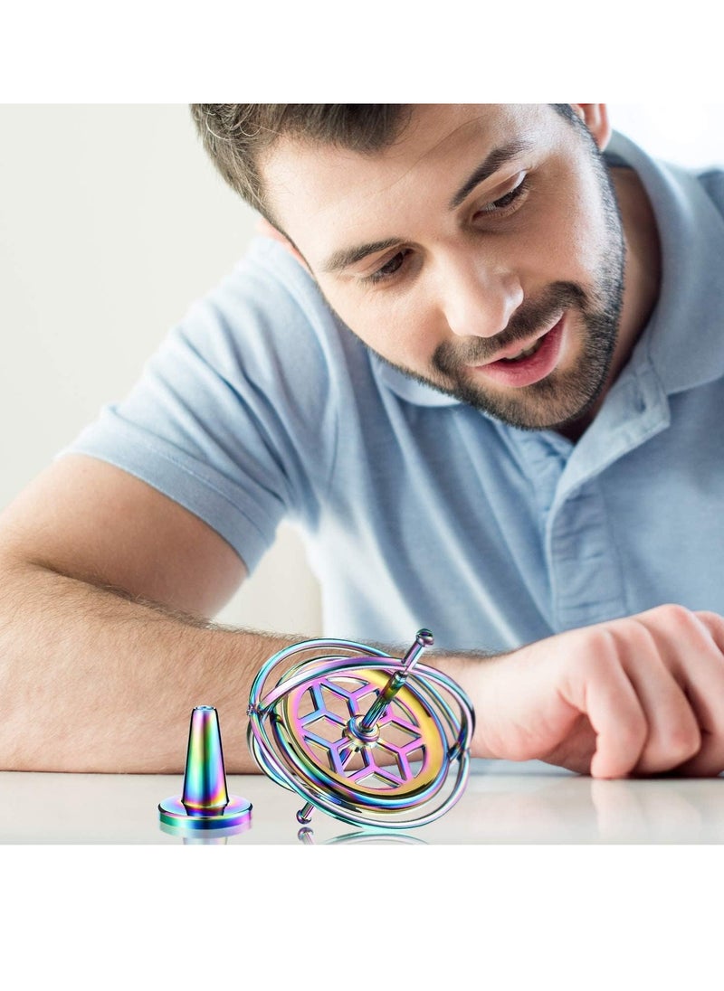 Gyroscope Metal Anti-Gravity Gyroscope Toy Colorful Spinning Top Desktop Ornament for Children Adult