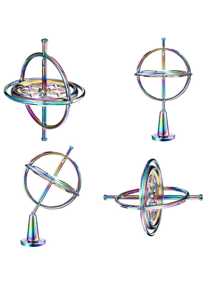 Gyroscope Metal Anti-Gravity Gyroscope Toy Colorful Spinning Top Desktop Ornament for Children Adult