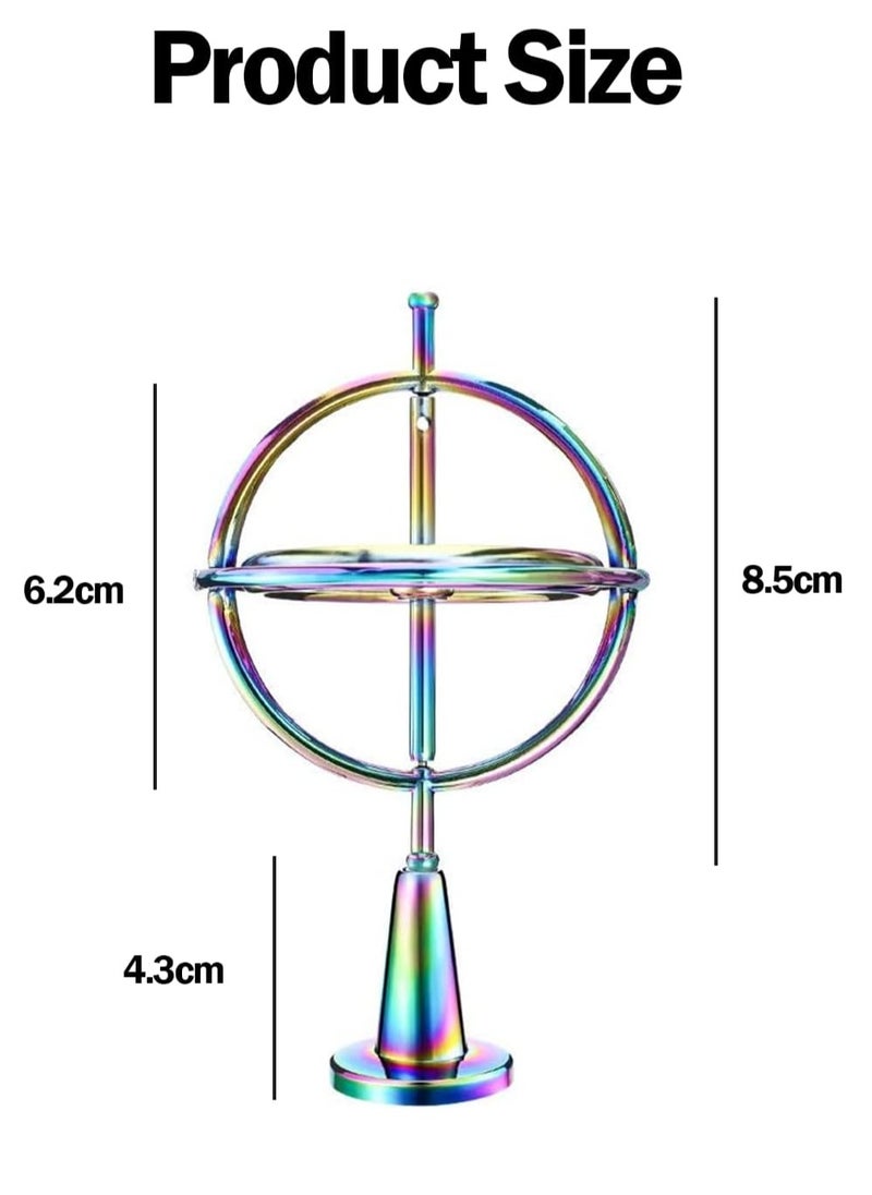 Gyroscope Metal Anti-Gravity Gyroscope Toy Colorful Spinning Top Desktop Ornament for Children Adult