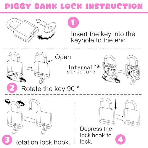 VGRASSP Unicorn Theme Metal Bus Piggy Bank Toy for Kids - Cute Money Safe with Lock and 2 Keys - Gullak Coin Box Gift for Boys and Girls - Color As Per Stock - Image 3