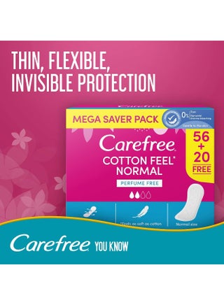 Cotton Feel Panty Liners, Unscented, Soft & Comfortable for Everyday Use, Ideal for Light Protection - view 2
