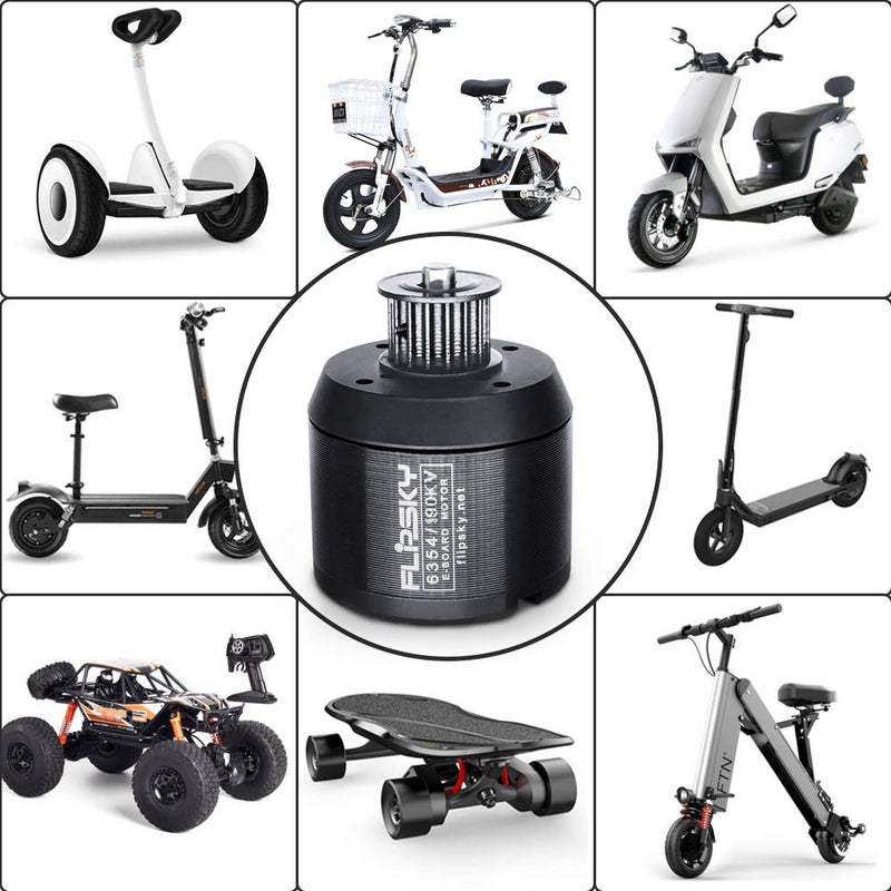 Flipsky Brushless Sensored Motor with Pulley for Electric Bike/Skateboard BLDC Belt Motor 6354 190KV 2450W Shaft 8mm High Efficiency Esk8 Motors with High Torque 7Nm Dustproof Motor e-Bike Motor - Image 4