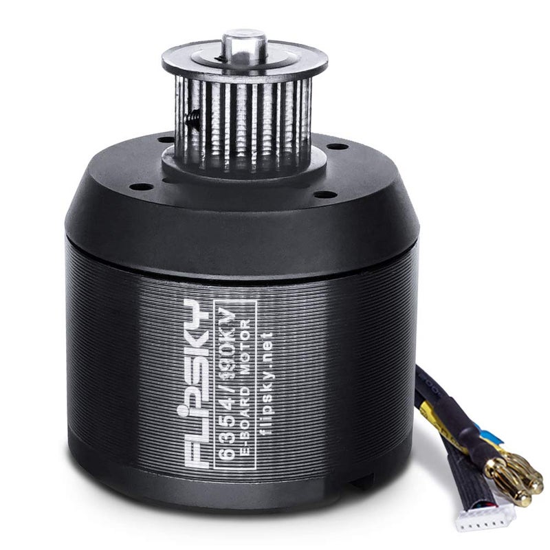 Flipsky Brushless Sensored Motor with Pulley for Electric Bike/Skateboard BLDC Belt Motor 6354 190KV 2450W Shaft 8mm High Efficiency Esk8 Motors with High Torque 7Nm Dustproof Motor e-Bike Motor - Image 1