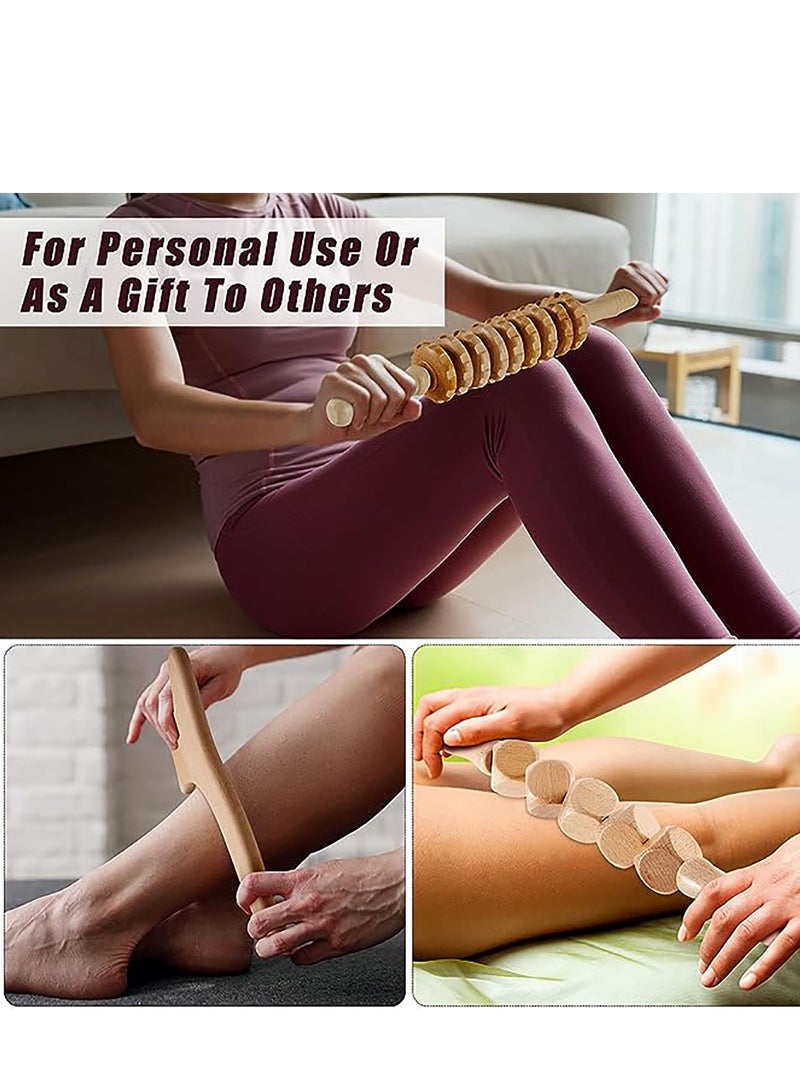 Loquat 3 Pieces Wood Therapy Massage Tools Maderoterapia Kit Lymphatic Drainage Tool Anti Cellulite Massager Maderoterapia Colombiana Body Muscle Pain Relief Fascia Massage Release Cellulite Sore Muscle - Image 3