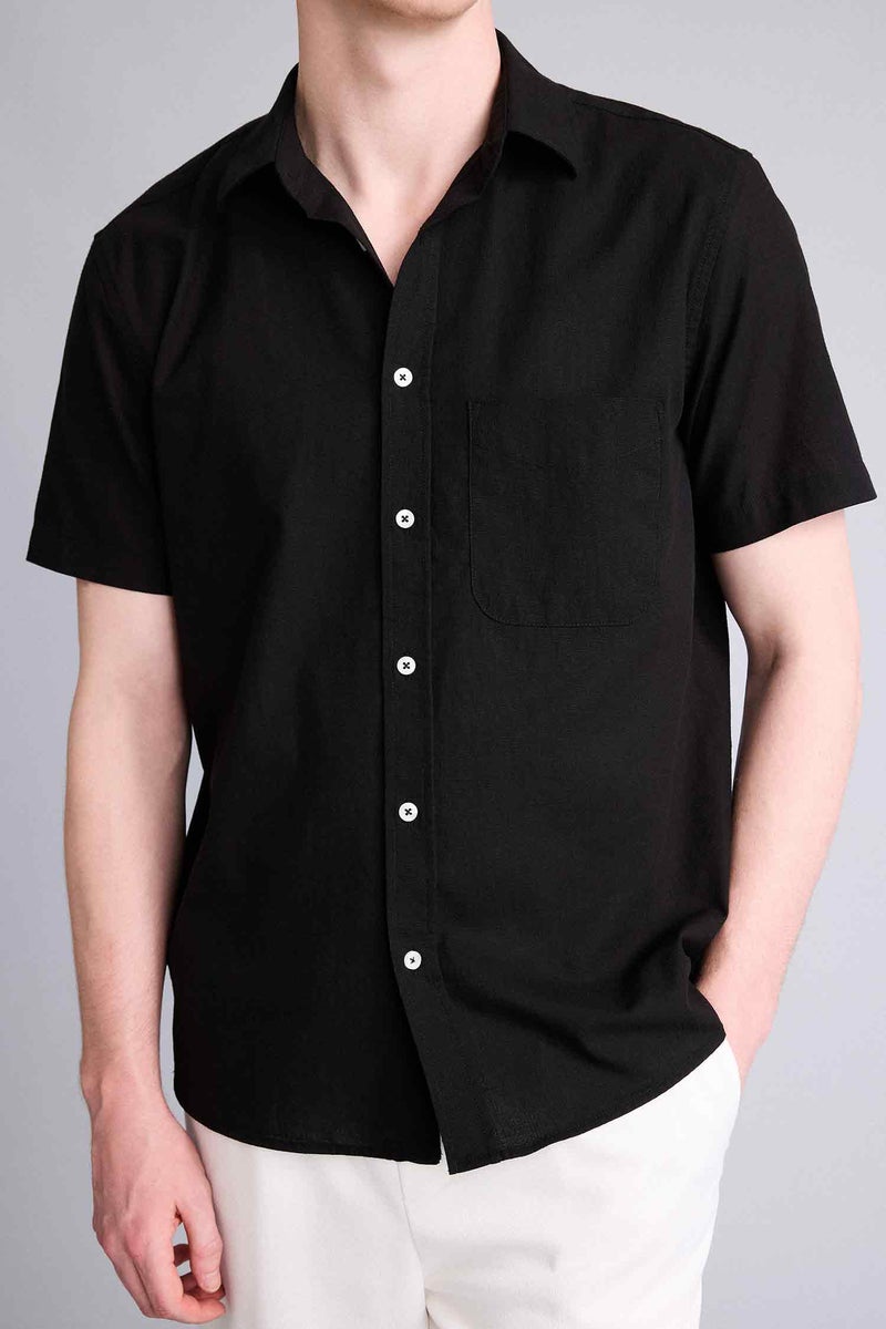 DeFacto Black Man Basic Cotton Shirt Casual - Image 5
