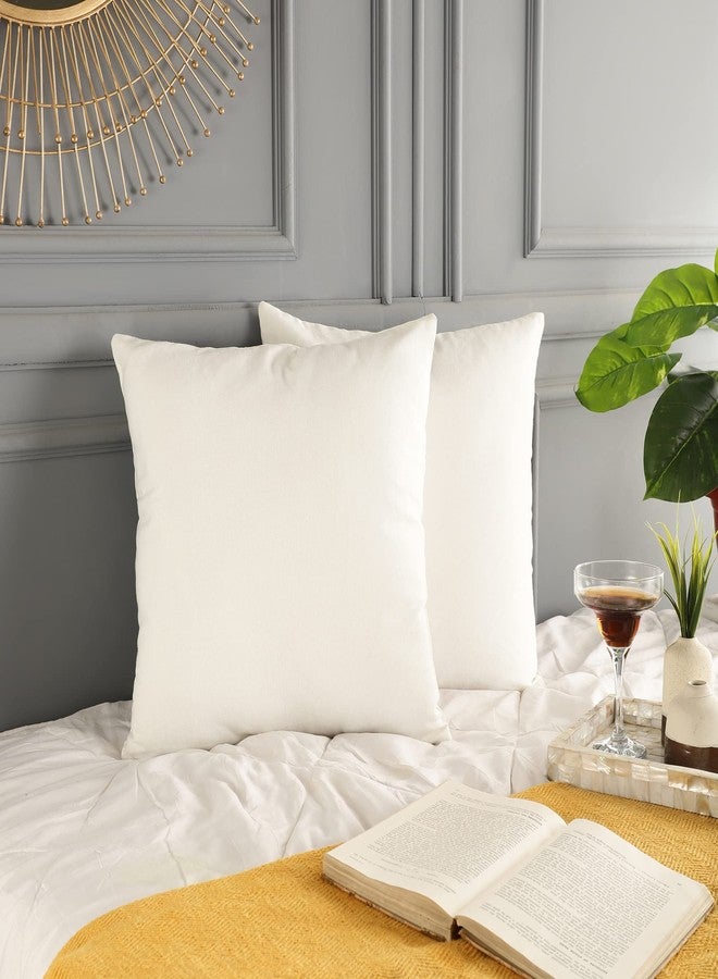 RELY+ Cotton Throw Pillow Covers White 16"x16" Set of 2 Decoration Gifts Zippered Throw Pillow Covers for Couch Sofa Farmhouse Living Room - Outdoor & Indoor Square Pillow Cases - Image 2