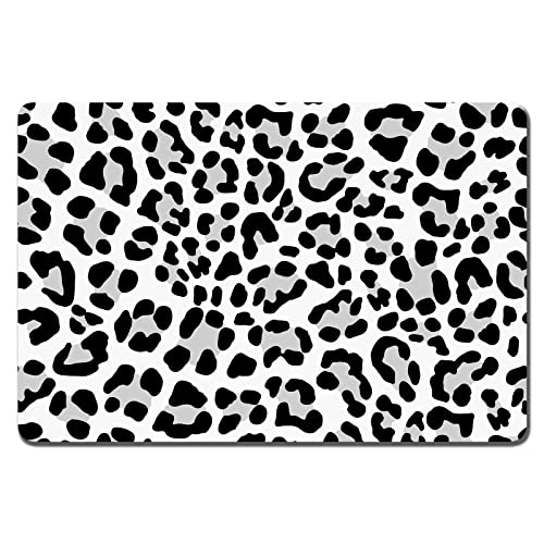 Rnivvi Dog Food Mat 16 x 24 Leopard Absorbent Dog Cat Bowl Mat for Food and Water Cute AntiSlip Rubber Pet Feeding Rug Protect Floors Puppy Placemat for Feeding Watering Supplies Leopard - Image 1