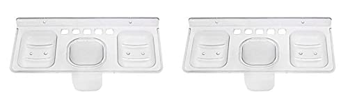 SVM Products 2 Soap Dish Toothpaste Toothbrush Holder 4 in 1 Stand with Tumbler Combo of 2 PCS - Image 2