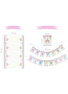 LENND Unicorn party supplies set & tableware kit,serves 16 - Perfect for girls birthday party decorations- Includes plates,napkins,cups,starws,utensils  - Image 3