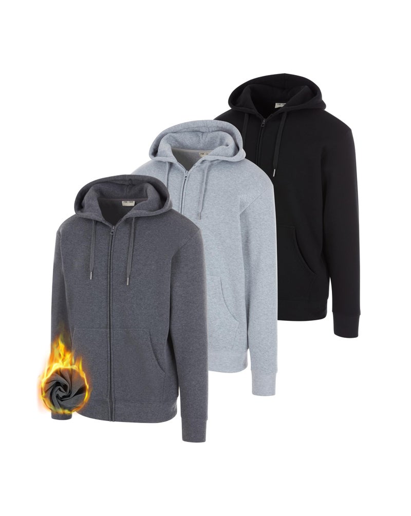 PURE CHAMP 3 Pack Fleece Hoodies for Men Long Sleeve Essentials Hoodie Cotton Active Athletic Workout Sweatshirts for Men - Image 1