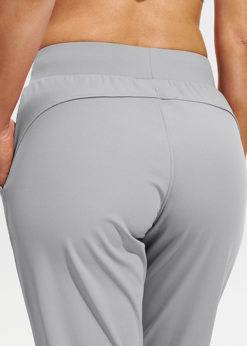 Libin Women's Joggers Pants Athletic Dance Sweatpants with Pockets Running Tapered Casual Pants for Workout,Lounge, Bright Grey S - Image 3