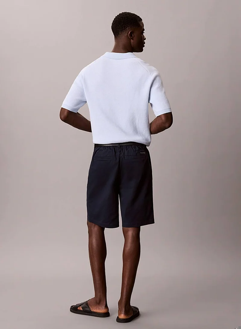 Calvin Klein Jeans Dark Sapphire Cotton Twill Chino Shorts for Men | Best Price UAE