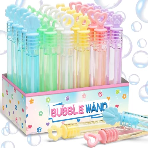 Cawiew Bubble Party Favors for Kid 30 Pack Mini Bubbles Bulk with Gift Box Pastel Bubble Wand Sticks Toy for Party Supplies Birthday Wedding Decorations Goody Bag Fillers Stuffers Carnival Prizes - Image 1