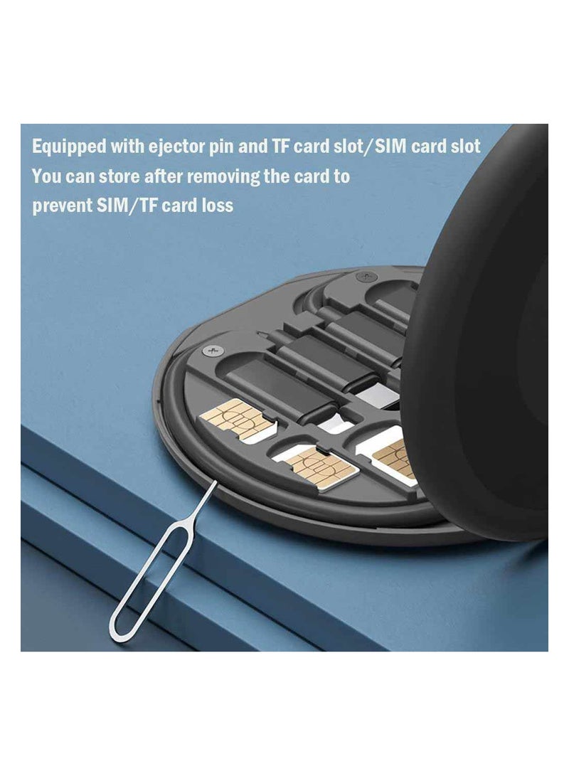 Memorii Yesimla USB C Adapter OTG Cable Kit, Multi Charging Cable Case Convertor USB-C to IOS Device/Type C/Micro/USB A Adapter, Data Transfer Contains Card Slot for Traveling, Phone Holder(Black) - Image 3