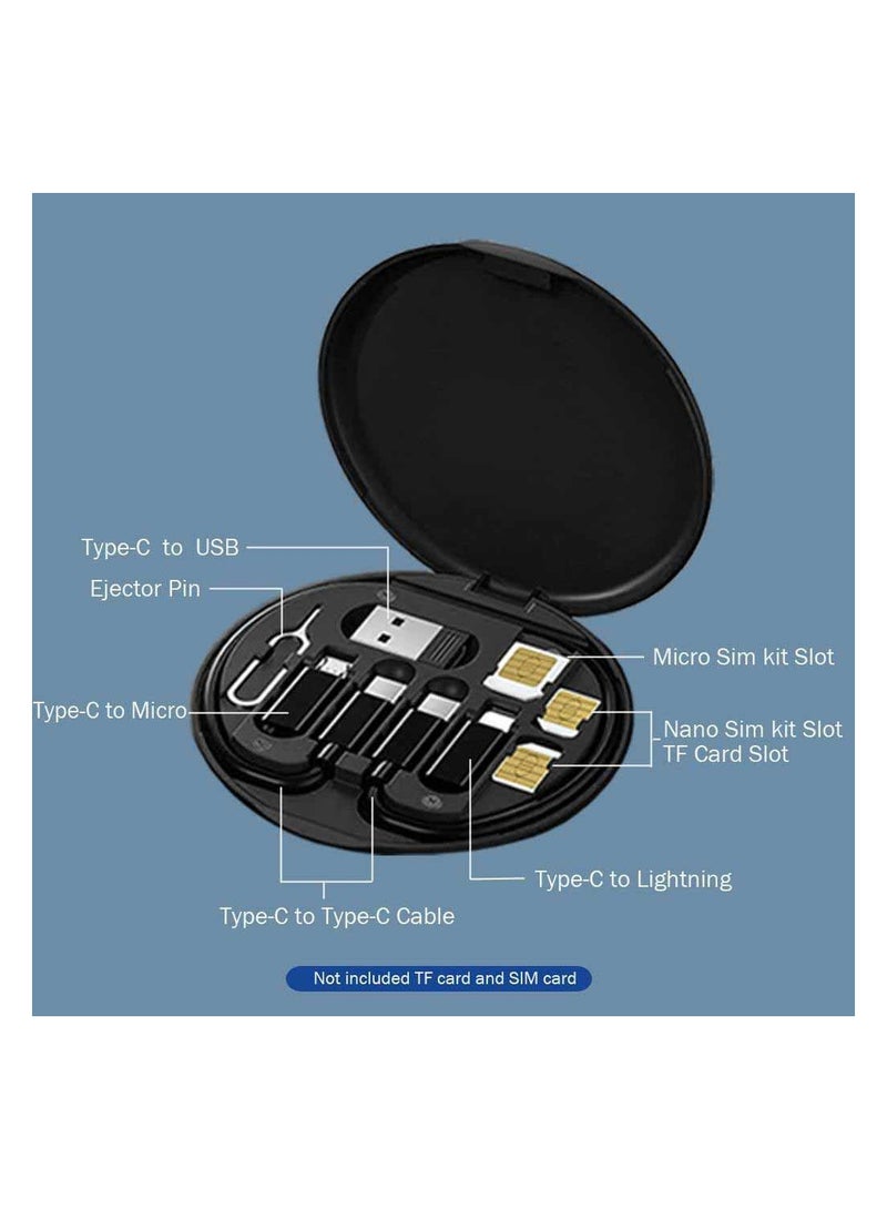 Memorii Yesimla USB C Adapter OTG Cable Kit, Multi Charging Cable Case Convertor USB-C to IOS Device/Type C/Micro/USB A Adapter, Data Transfer Contains Card Slot for Traveling, Phone Holder(Black) - Image 5