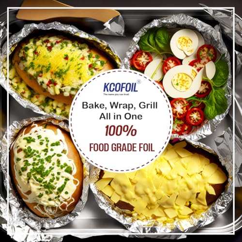 KCOFOIL Aluminium Foil Roll -1Kg | ISI Certified | 18 Micron Thickness Food-Grade Silver Foil Paper for Lunch & Tiffin | Multipurpose Kitchen Wrap for Cooking, Baking, Grilling & Food Storage | Pack of-1 - Image 5