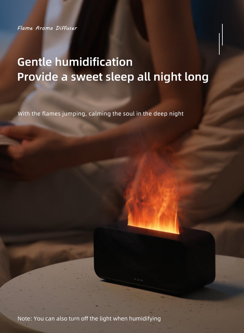 KHAJUL Essential Oil Diffuser Aromatherapy Humidifier, Flame Effect Desktop Use for Air Freshening and Relaxation (Black, Large) - Image 5