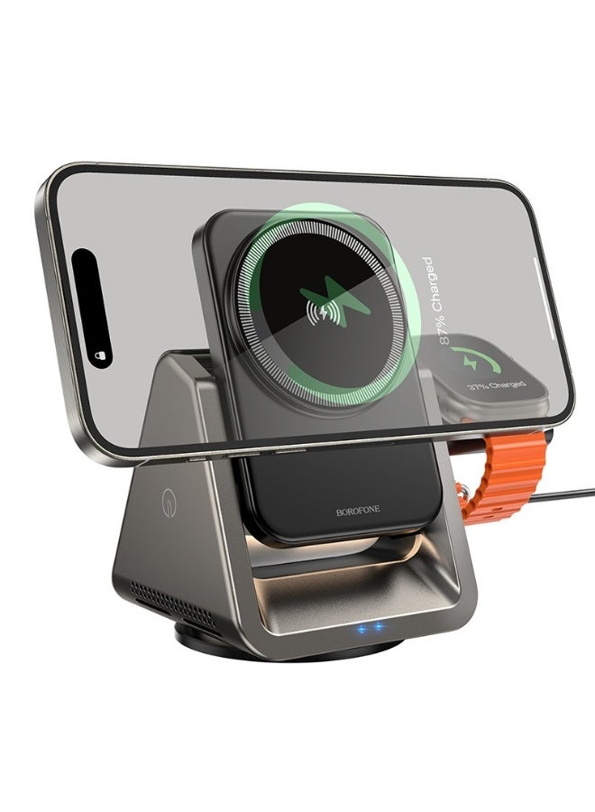 بوروفون شاحن BQ30 لاسلكي مغناطيسي 3 في 1 سريع – أسود - Image 3