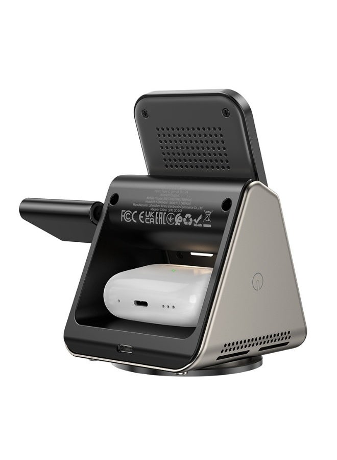 بوروفون شاحن BQ30 لاسلكي مغناطيسي 3 في 1 سريع – أسود - Image 2