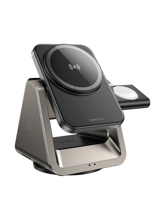 بوروفون شاحن BQ30 لاسلكي مغناطيسي 3 في 1 سريع – أسود - Image 1