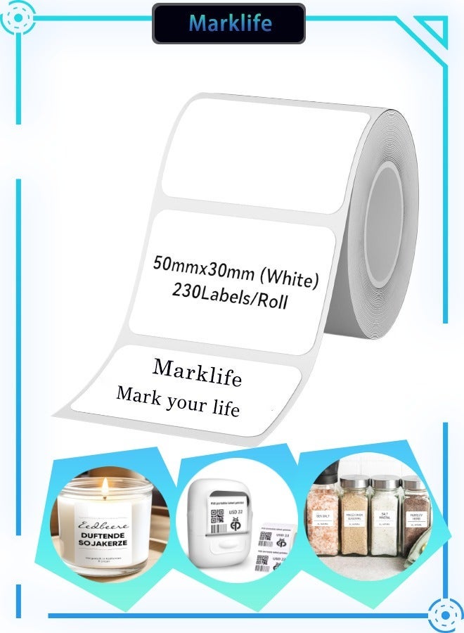 Marklife Label Maker+Thermal Label Paper, Sticker Label Maker, Thermal Printer for Tag, 220 Labels/Roll Labeling Tape (50×30mm White) - Image 2