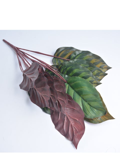 Green and purple artificial flower branch