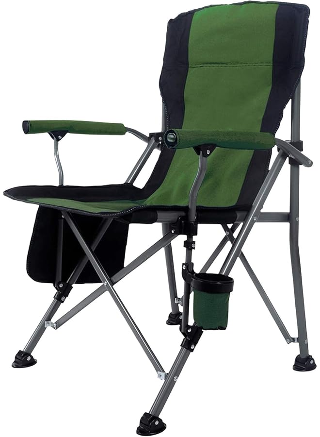 PROMASS Portable Camping Chair, Lightweight Folding Chair Beach Chair With Side Pockets,Lightweight Rip-Stop Fabric, Durable Aluminum Alloy Frame, Breathable Mesh, Beach, Picnic, Hiking (Green) - Image 1