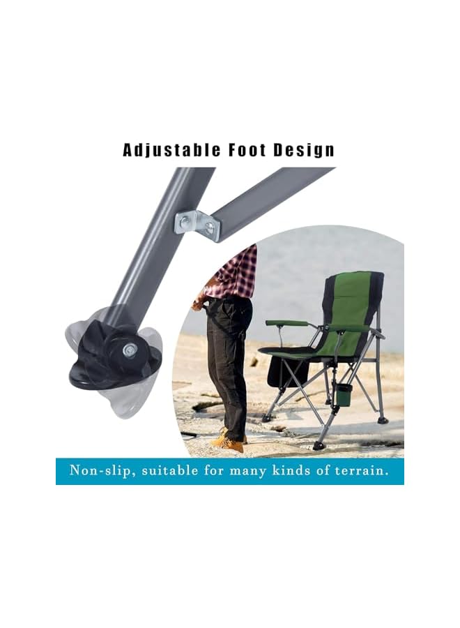 PROMASS Portable Camping Chair, Lightweight Folding Chair Beach Chair With Side Pockets,Lightweight Rip-Stop Fabric, Durable Aluminum Alloy Frame, Breathable Mesh, Beach, Picnic, Hiking (Green) - Image 3