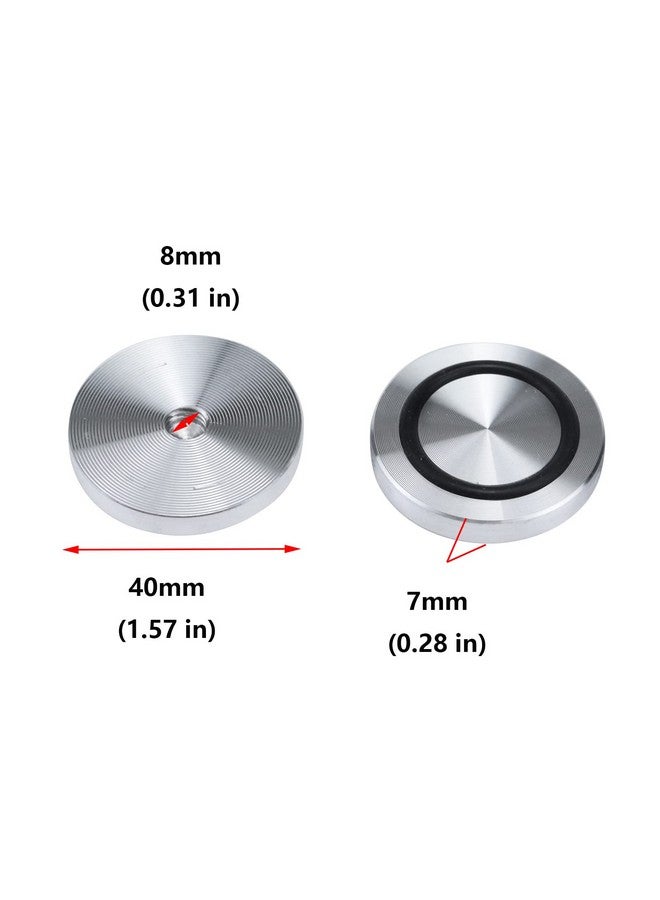 Antrader Antrader M8 Thread 40mm Diameter 7mm Thick Aluminum Circle Disc Glass Top Adapter for Glass Table Tea Tables with Anti-Slip Rubber Ring, 4 Pack  - Image 2