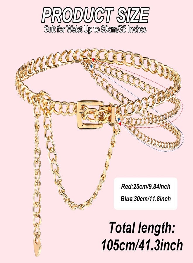 Amabro Multilayer Waist Chain Belt, Adjustable Metal Chain Dress Belt Women Girls Ladies Dress Jeans() - Image 4