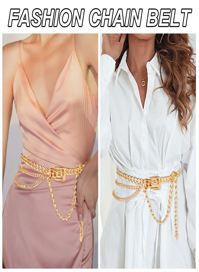Amabro Multilayer Waist Chain Belt, Adjustable Metal Chain Dress Belt Women Girls Ladies Dress Jeans() - Image 5
