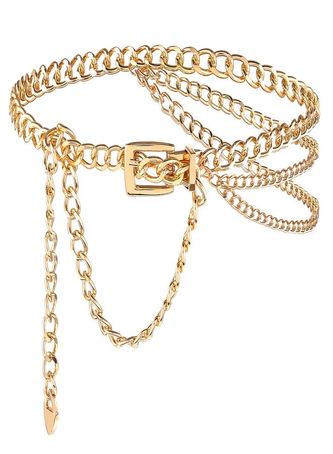 Amabro Multilayer Waist Chain Belt, Adjustable Metal Chain Dress Belt Women Girls Ladies Dress Jeans() - Image 1