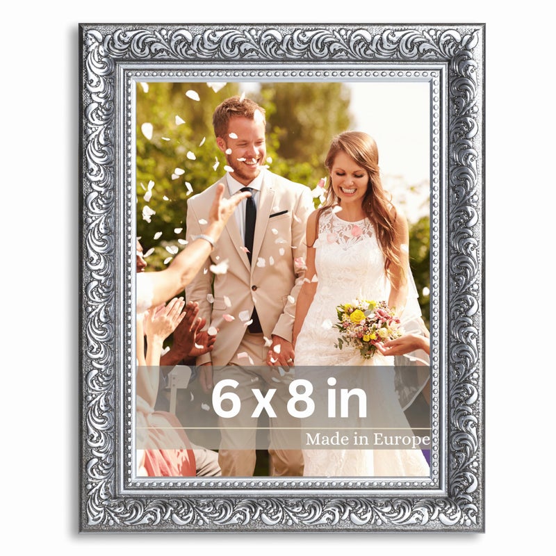 فيكتور Victor 6x8 إطار الصورة Rubens Black Silver - إطارات الصور 6x8 - مع زجاج أكريليك مقاوم للزواج - إطارات عتيقة - إطار أسود 6 من 8 - Image 1