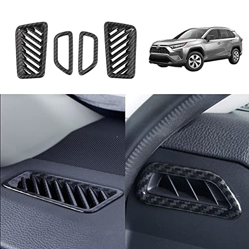 YOFAMO for Toyota RAV4 ABS Carbon Fiber Grain Air Vent Outlet Trim Dash Board Front & Upper Air Condition Cover for Toyota RAV4 2019 2020 2021 2022 Interior Accessories(4PCS) - Image 1