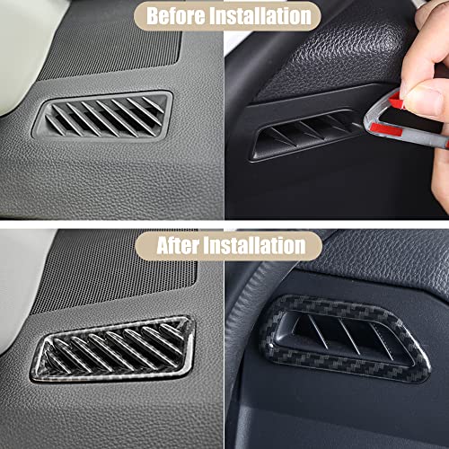YOFAMO for Toyota RAV4 ABS Carbon Fiber Grain Air Vent Outlet Trim Dash Board Front & Upper Air Condition Cover for Toyota RAV4 2019 2020 2021 2022 Interior Accessories(4PCS) - Image 3