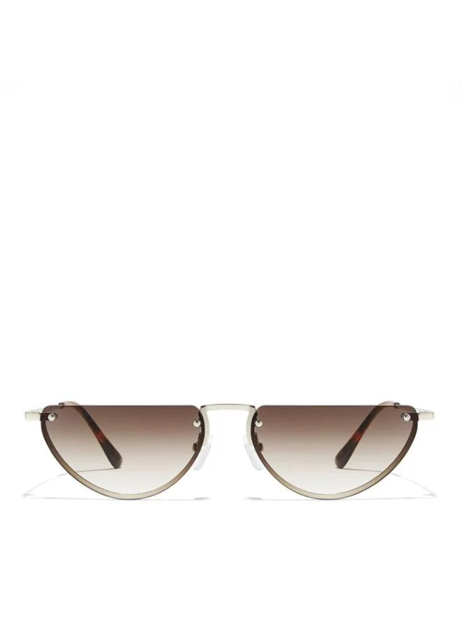 Blackout DEMI LUNE Women Gold Sunglasses - Frame Material: Metal- Frame Color: Gold-Lens Color: Brown  - Full Rim