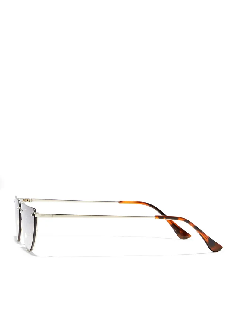 Blackout DEMI LUNE Women Gold Sunglasses - Frame Material: Metal- Frame Color: Gold-Lens Color: Brown  - Full Rim